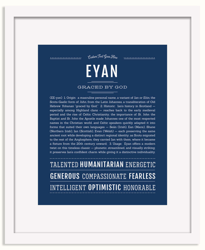 Frame Options | Midnight Blue | White Frame, Matted
