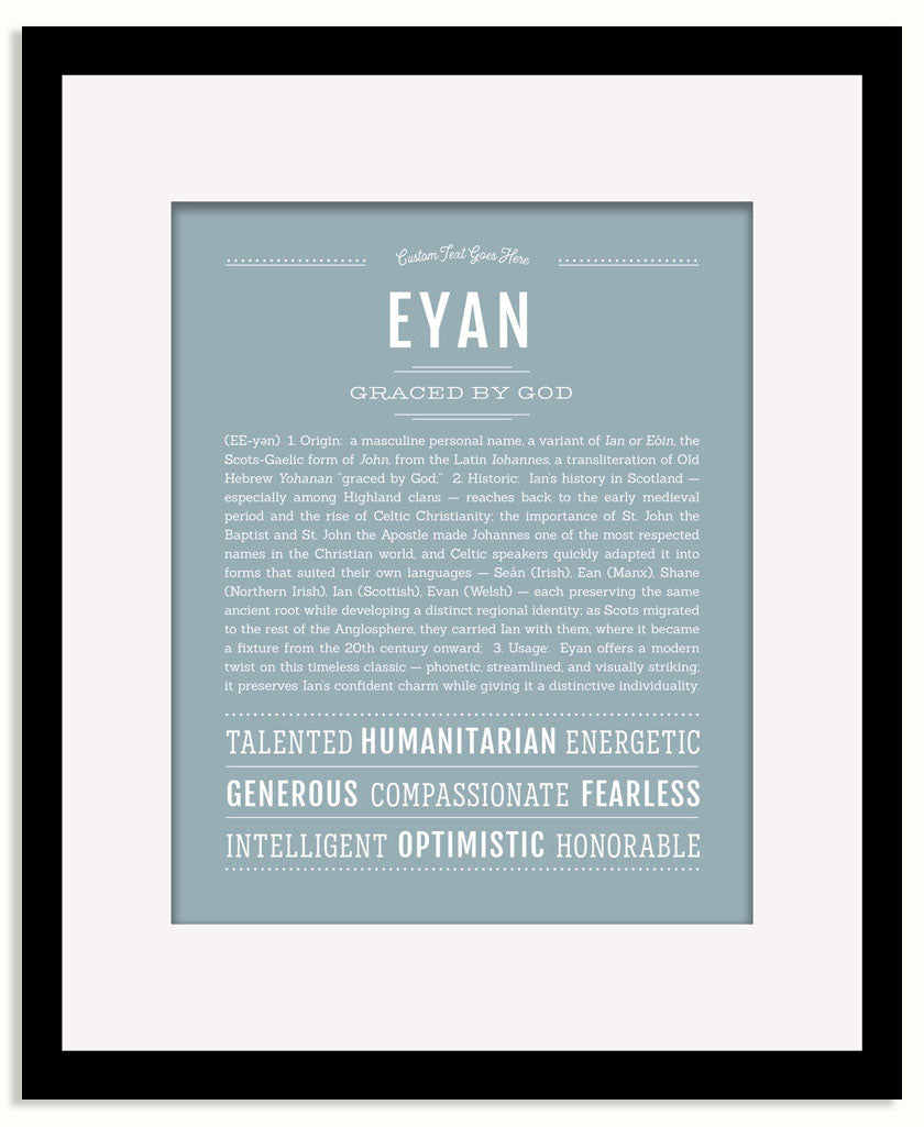 Frame Options | Powder Blue | Black Frame, Matted