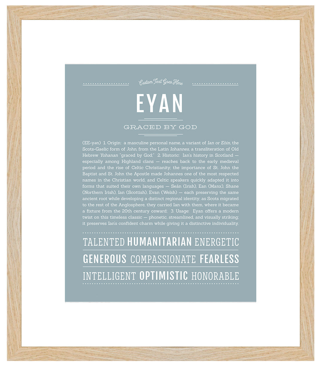 Frame Options | Powder Blue | Maple Frame, Matted