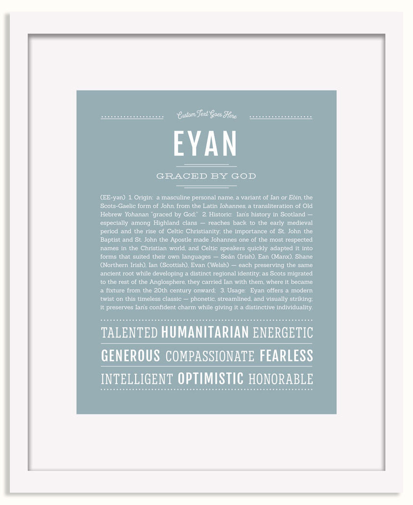 Frame Options | Powder Blue | White Frame, Matted