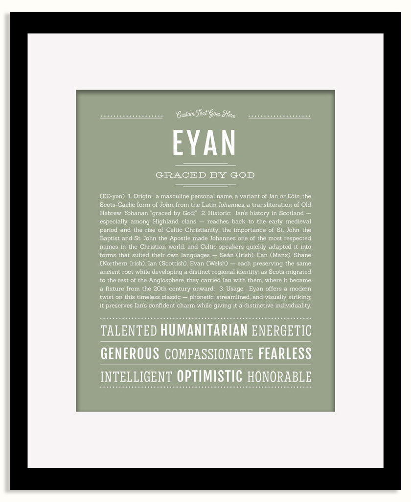 Frame Options | Sage | Black Frame, Matted