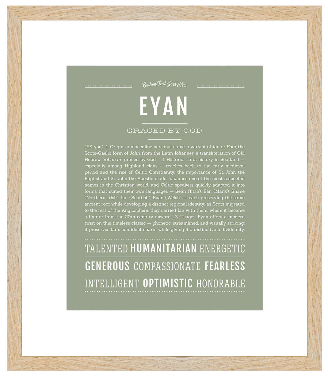 Frame Options | Sage | Maple Frame, Matted