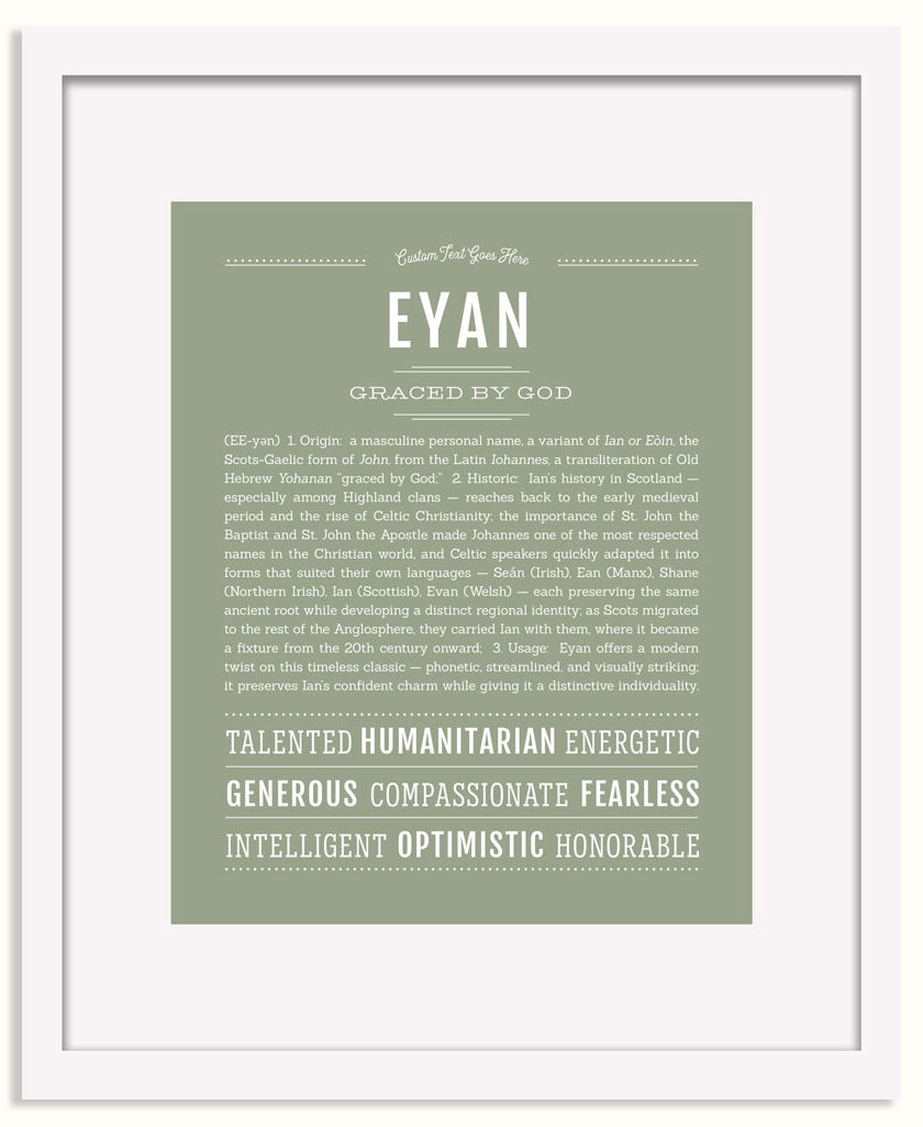Frame Options | Sage | White Frame, Matted