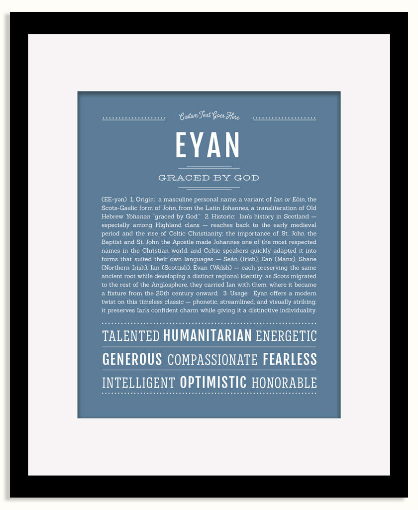 Frame Options | Steele Blue | Black Frame, Matted