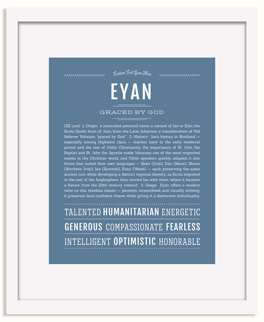 Frame Options | Steele Blue | White Frame, Matted