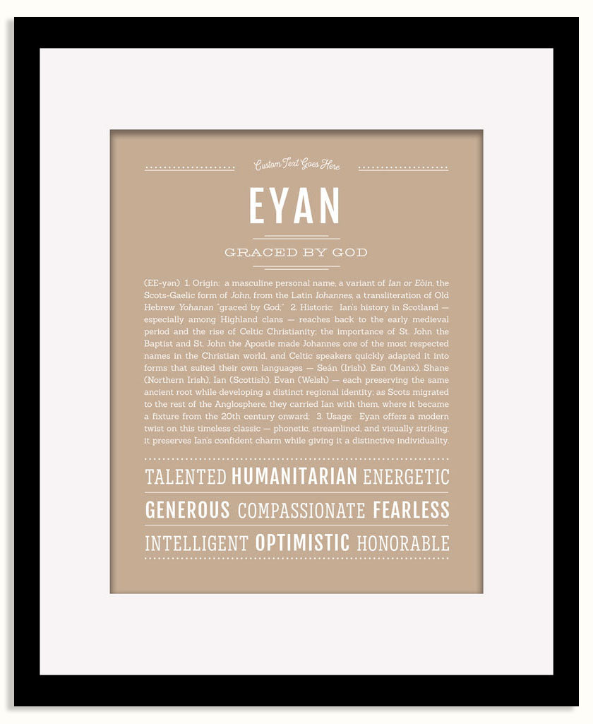 Frame Options | Tan | Black Frame, Matted