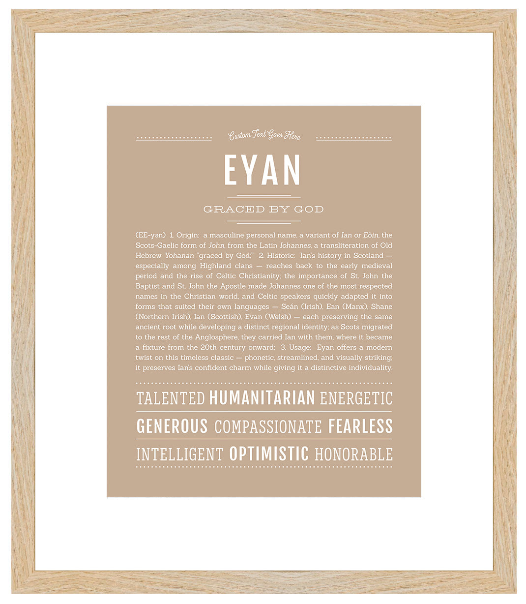 Frame Options | Tan | Maple Frame, Matted