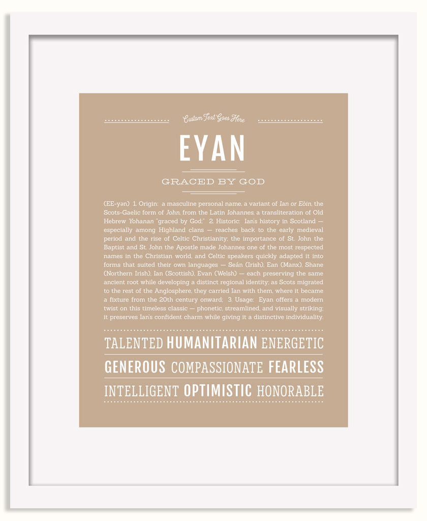 Frame Options | Tan | White Frame, Matted