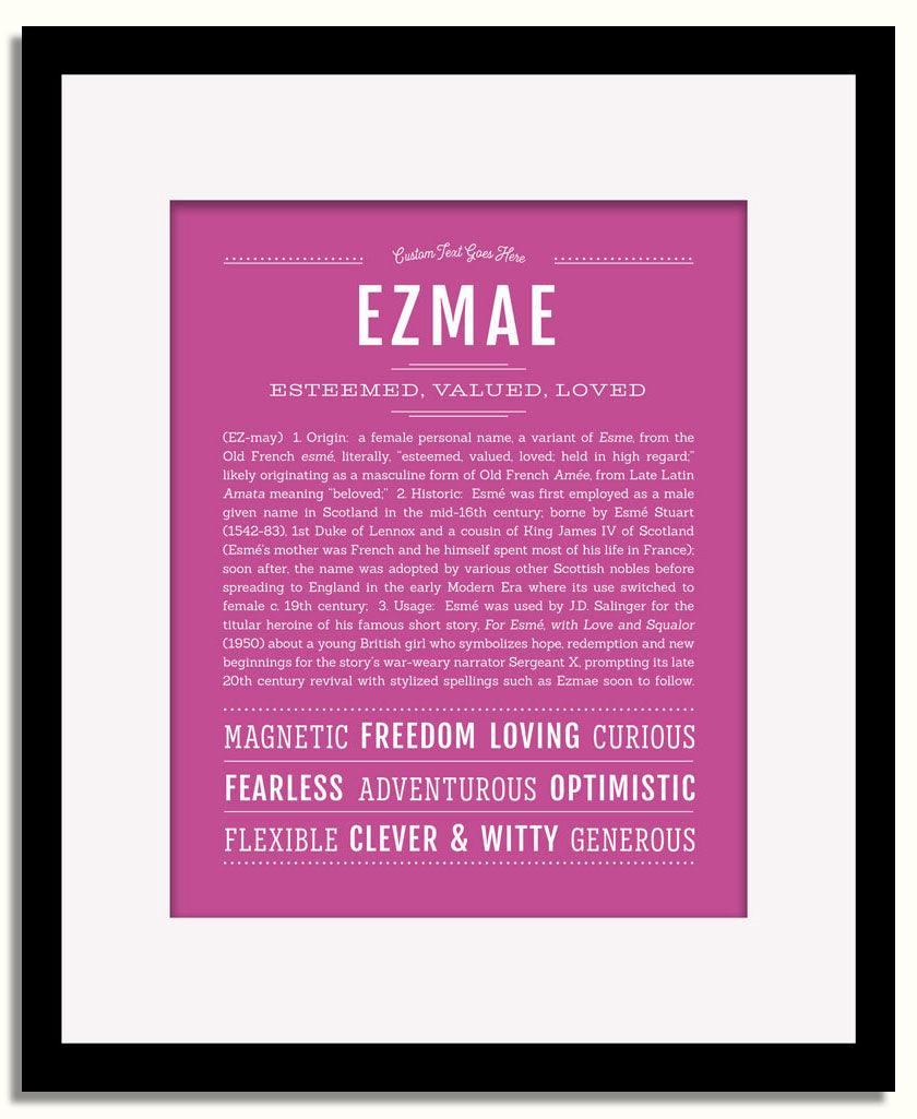 Frame Options | Dark Pink | Black Frame, Matted