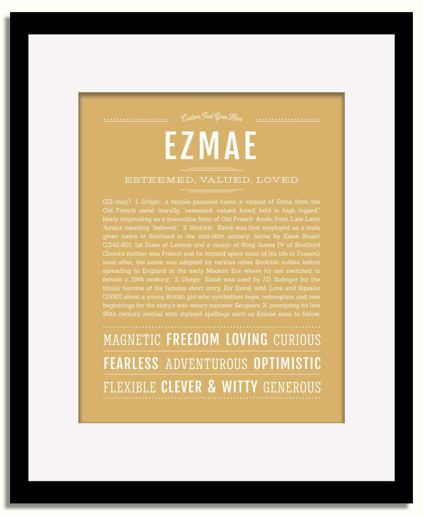 Frame Options | Matte Gold | Black Frame, Matted