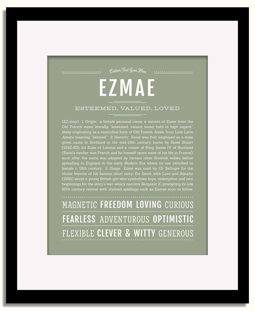 Frame Options | Sage | Black Frame, Matted