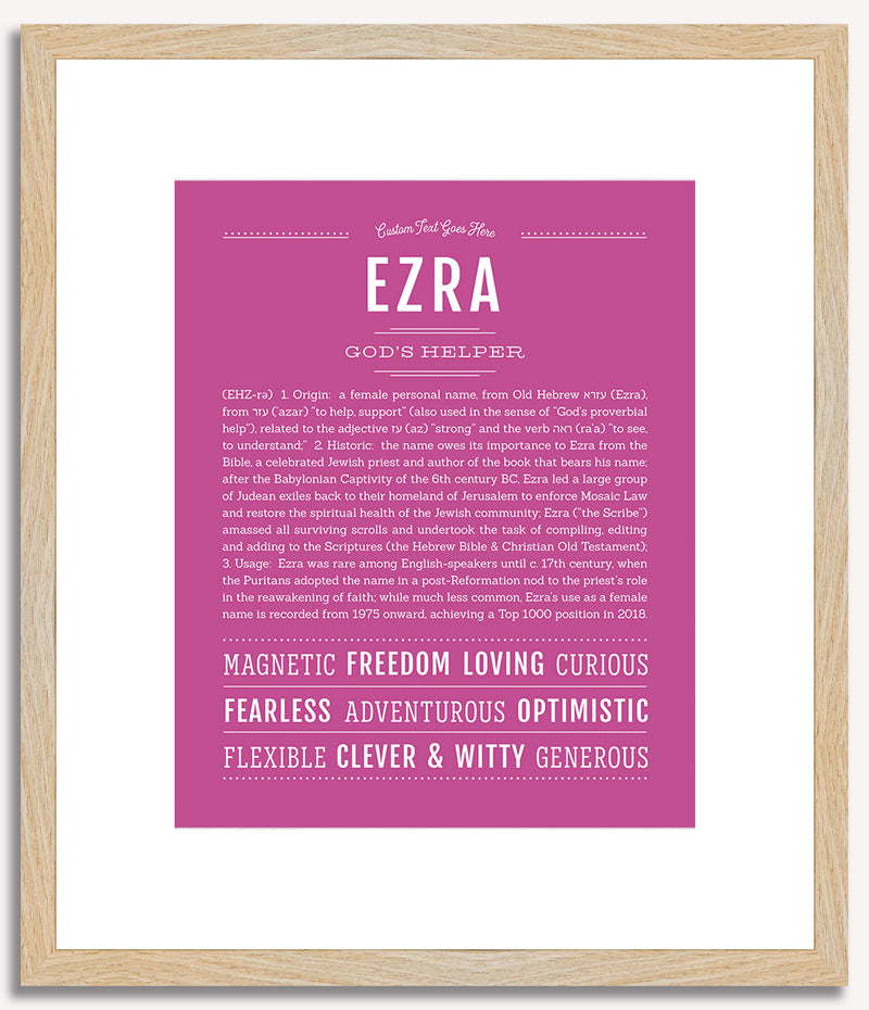 Ezra (female) | Name Art Print