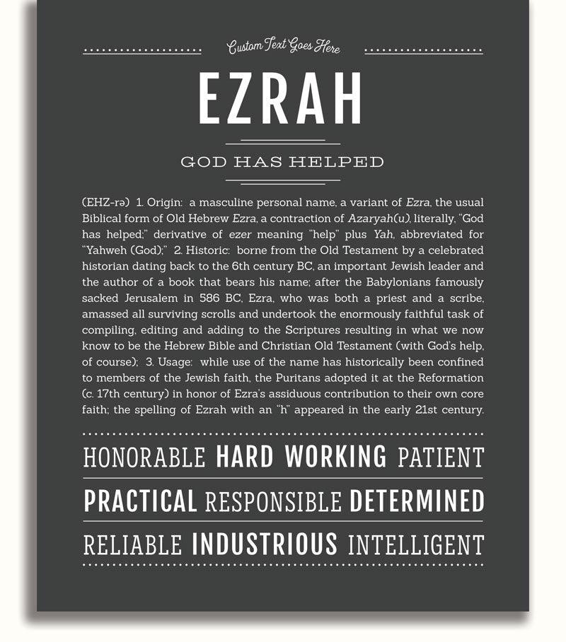 Ezrah | Name Art Print – Name Stories