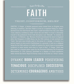 Faith Personalized Name Meaning Art Prints – Name Stories