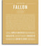 Fallon Personalized Name Meaning Art Prints β Name Stories