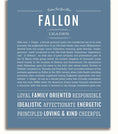 Fallon Personalized Name Meaning Art Prints – Name Stories