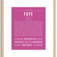 Faye | Name Art Print