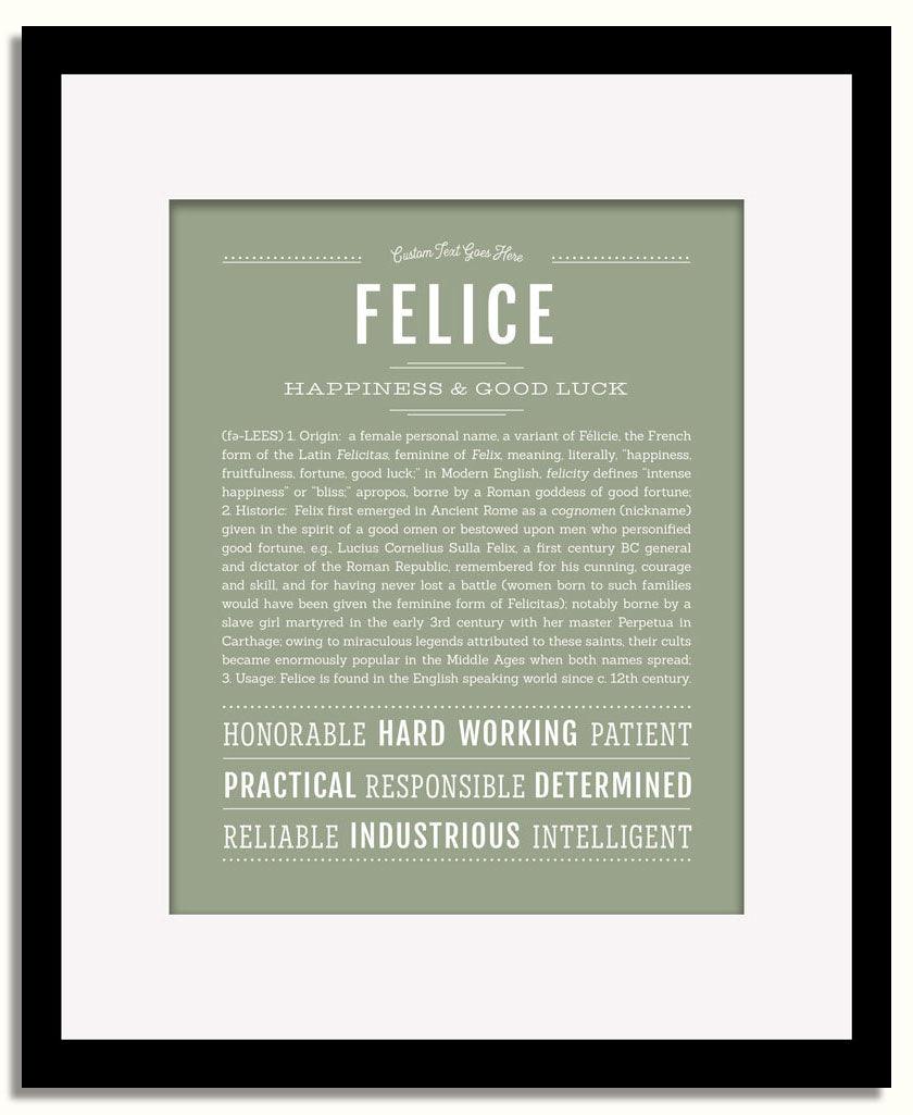 Frame Options | Sage | Black Frame, Matted