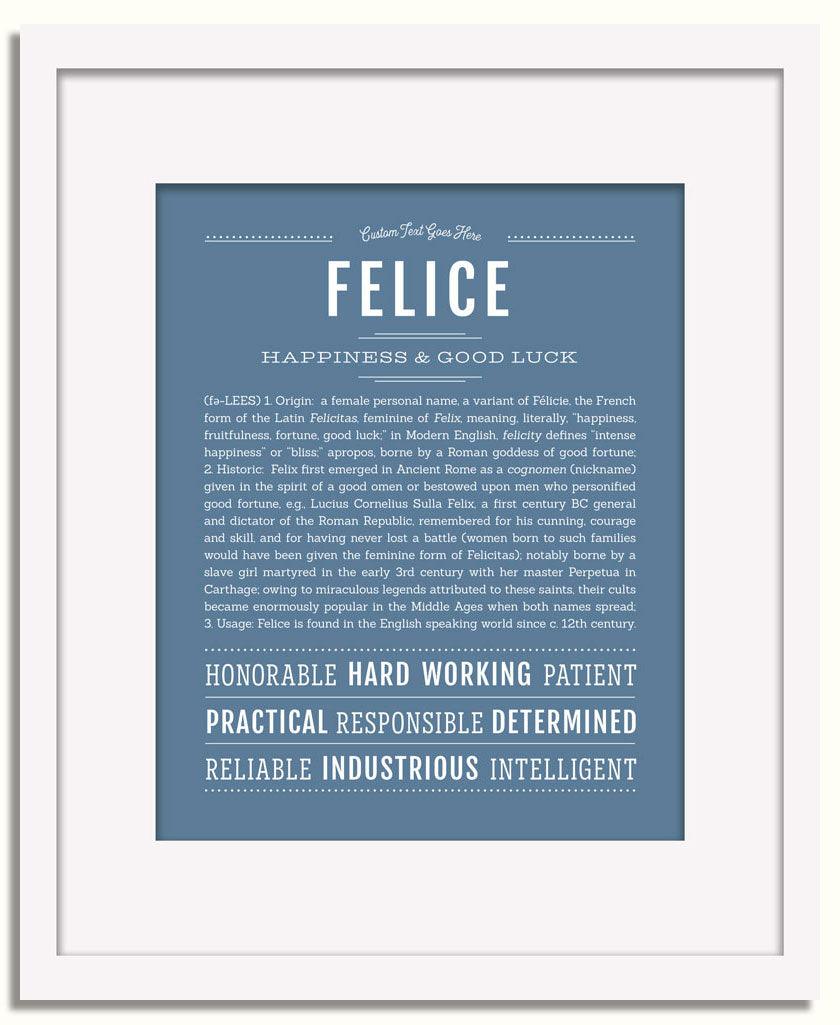 Frame Options | Steele Blue | White Frame, Matted