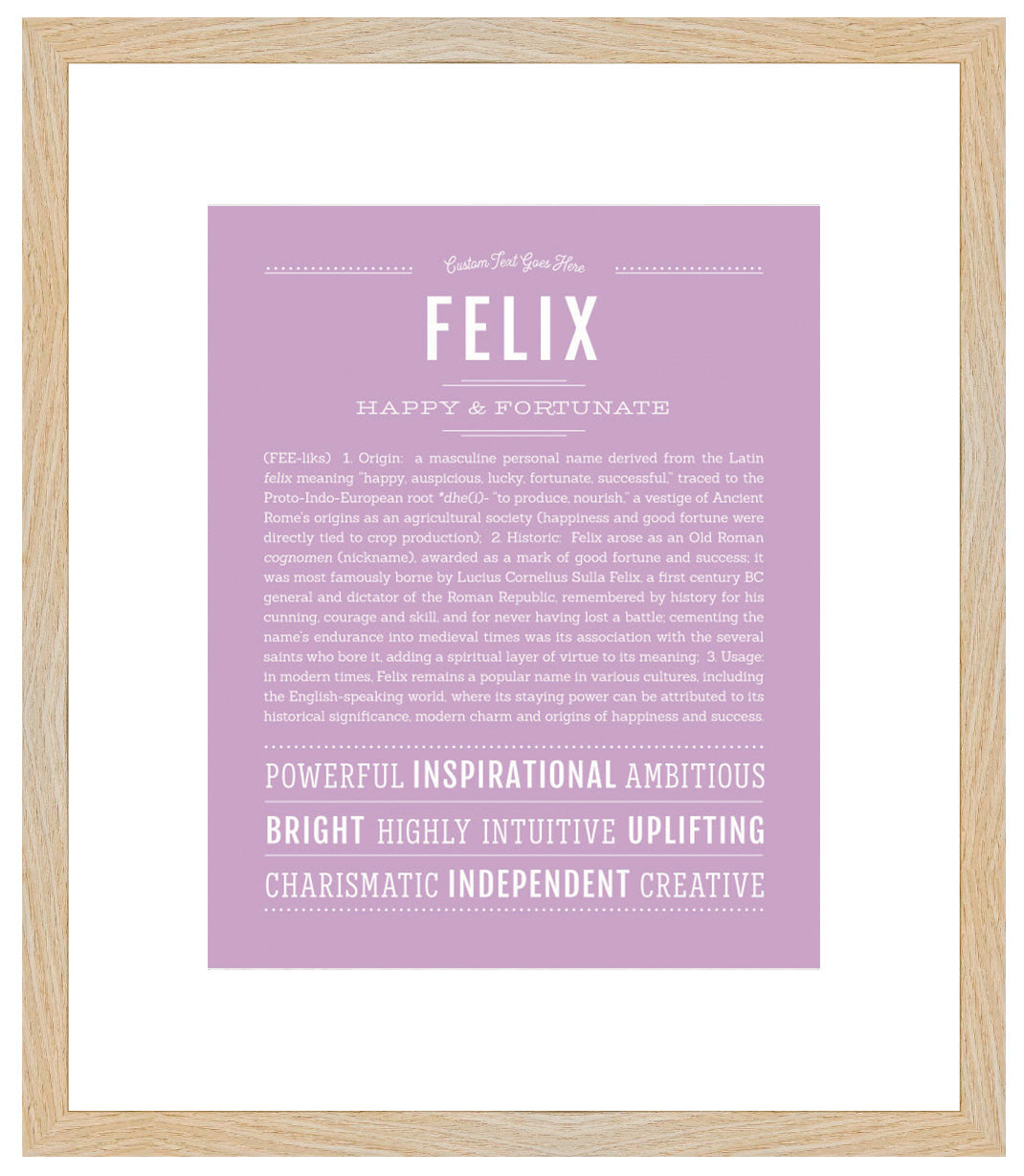 Frame Options | Lilac | Maple Frame, Matted