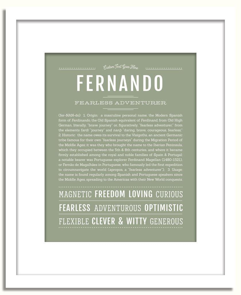 Fernando Personalized Name Meaning Art Prints – Name Stories