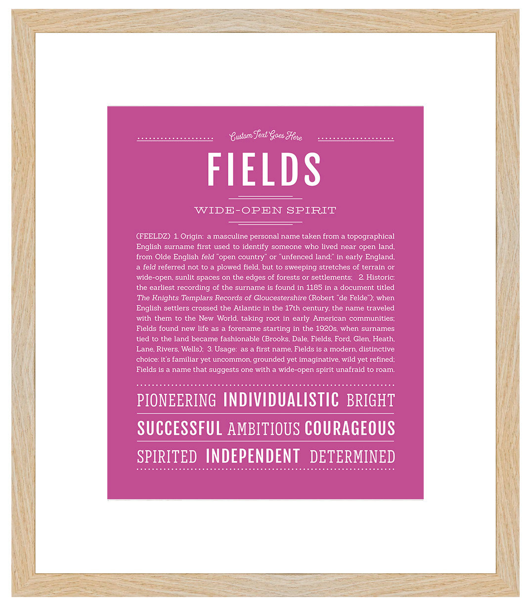 Frame Options | Dark Pink | Maple Frame, Matted