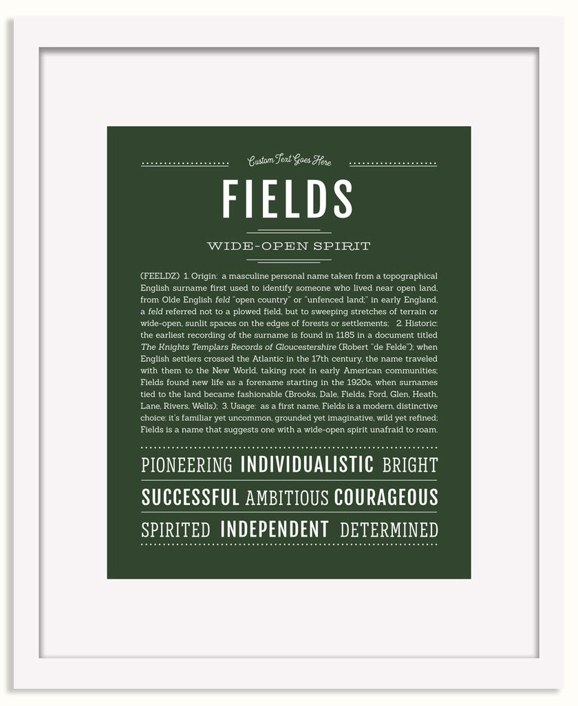 Frame Options | Deep Forest | White Frame, Matted