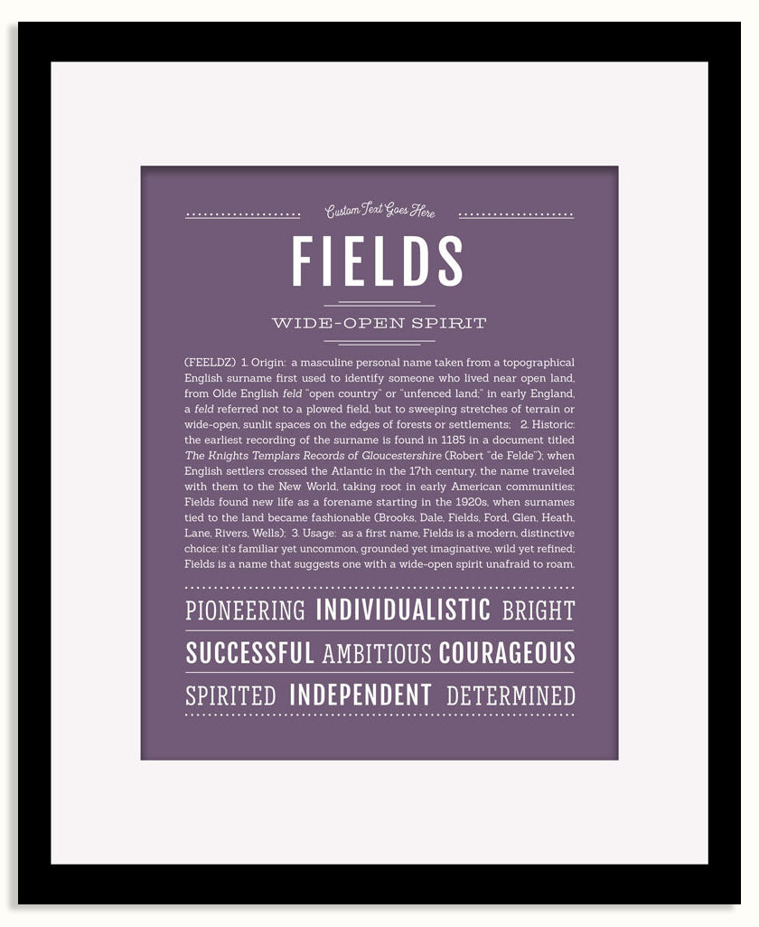 Frame Options | Deep Purple | Black Frame, Matted