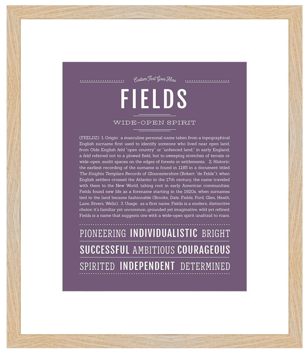 Frame Options | Deep Purple | Maple Frame, Matted