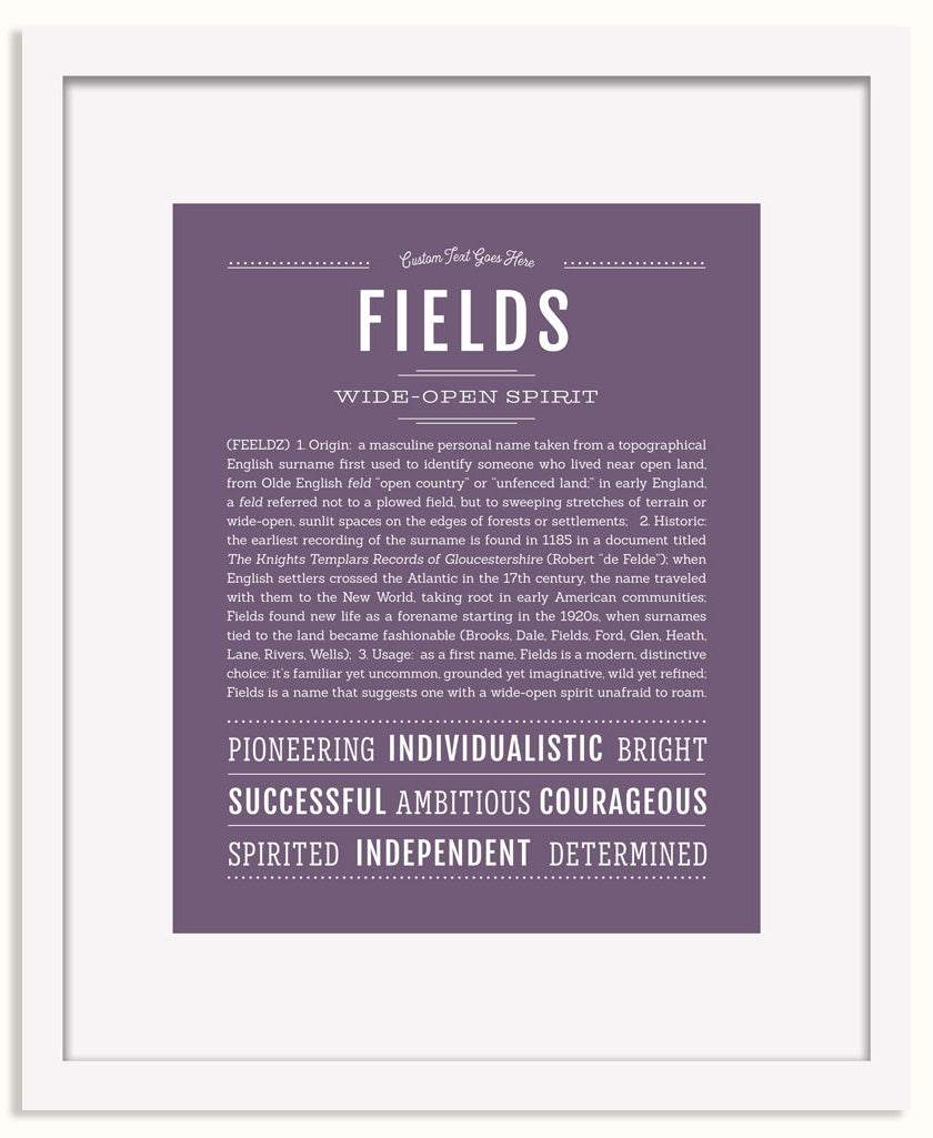 Frame Options | Deep Purple | White Frame, Matted
