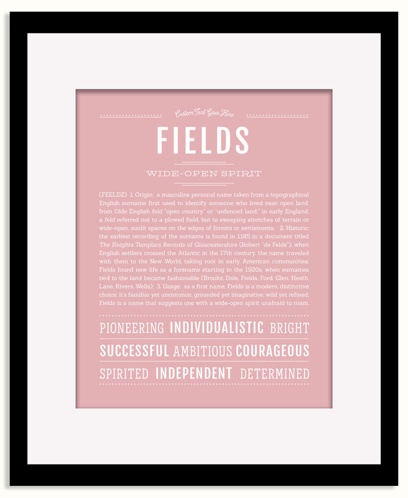 Frame Options | Dusty Rose | Black Frame, Matted