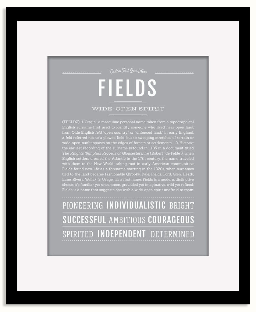 Frame Options | Light Gray | Black Frame, Matted