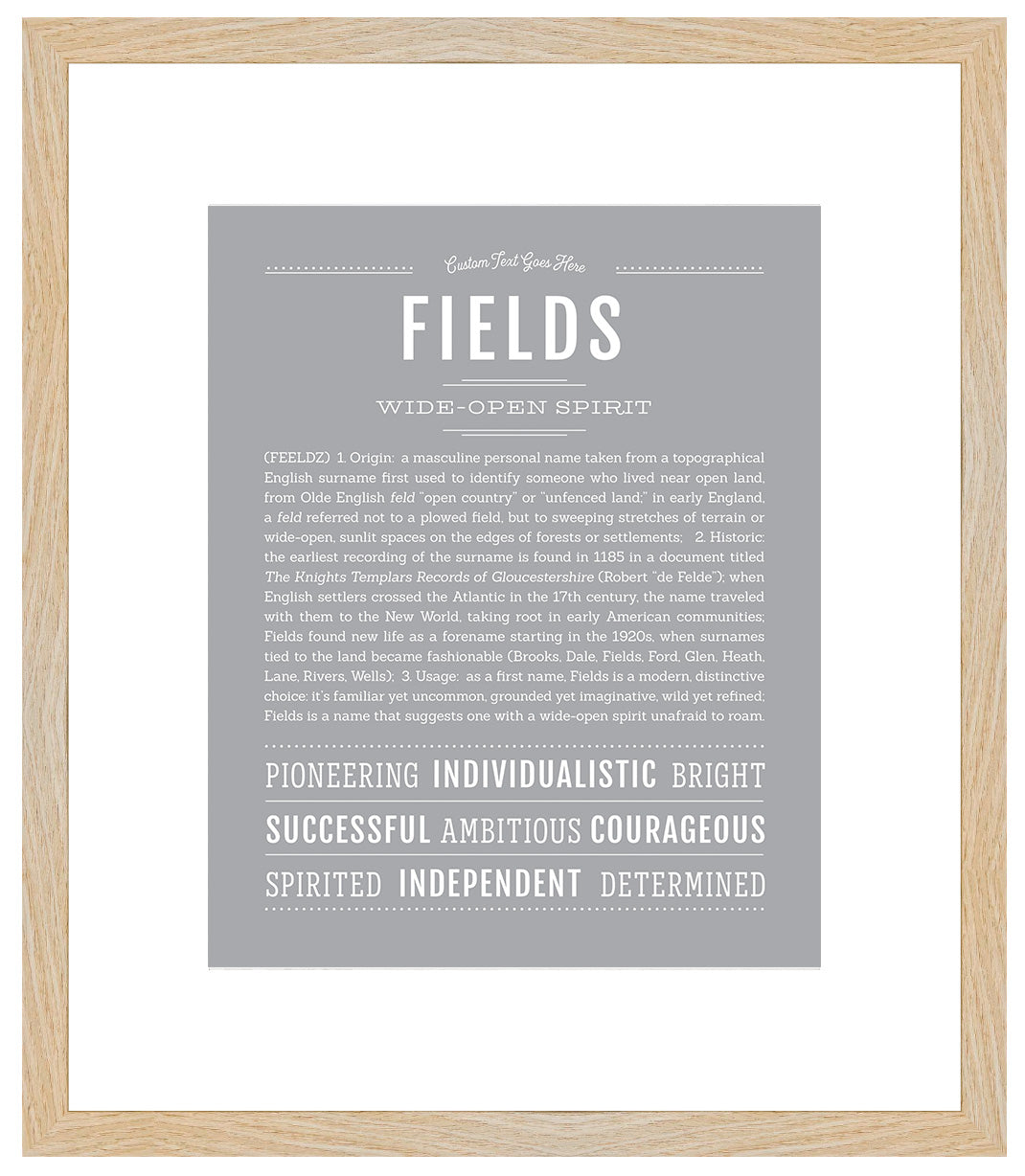 Frame Options | Light Gray | Maple Frame, Matted