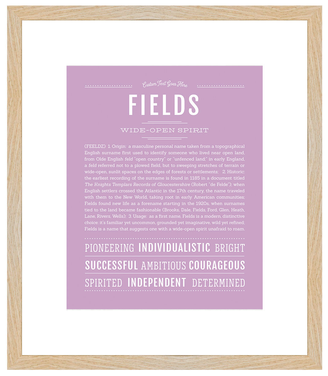 Frame Options | Lilac | Maple Frame, Matted