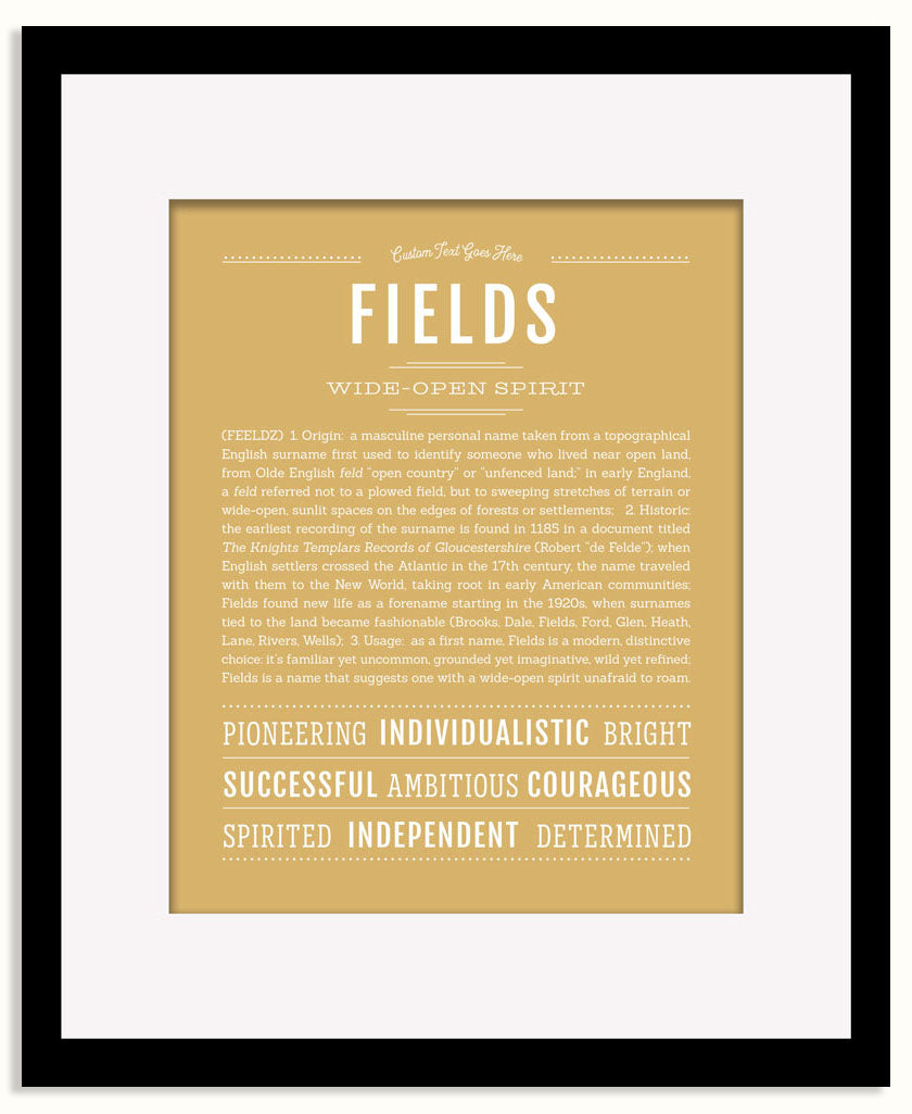 Frame Options | Matte Gold | Black Frame, Matted