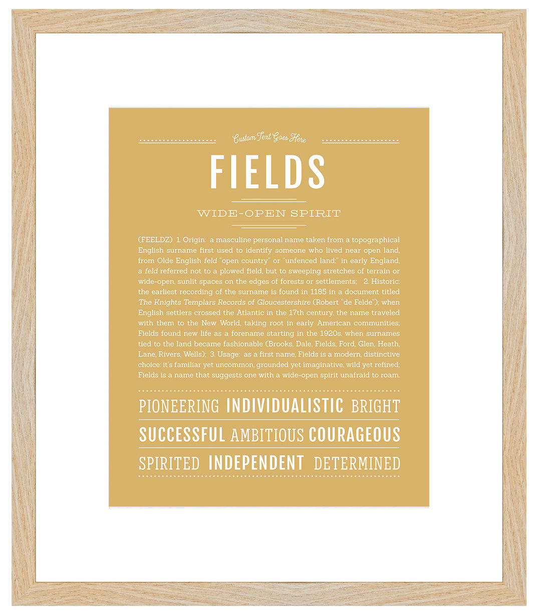 Frame Options | Matte Gold | Maple Frame, Matted