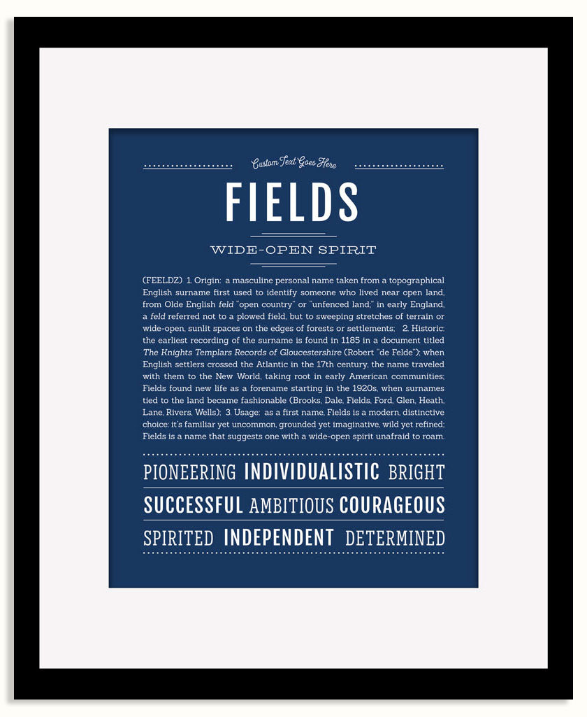 Frame Options | Midnight Blue | Black Frame, Matted