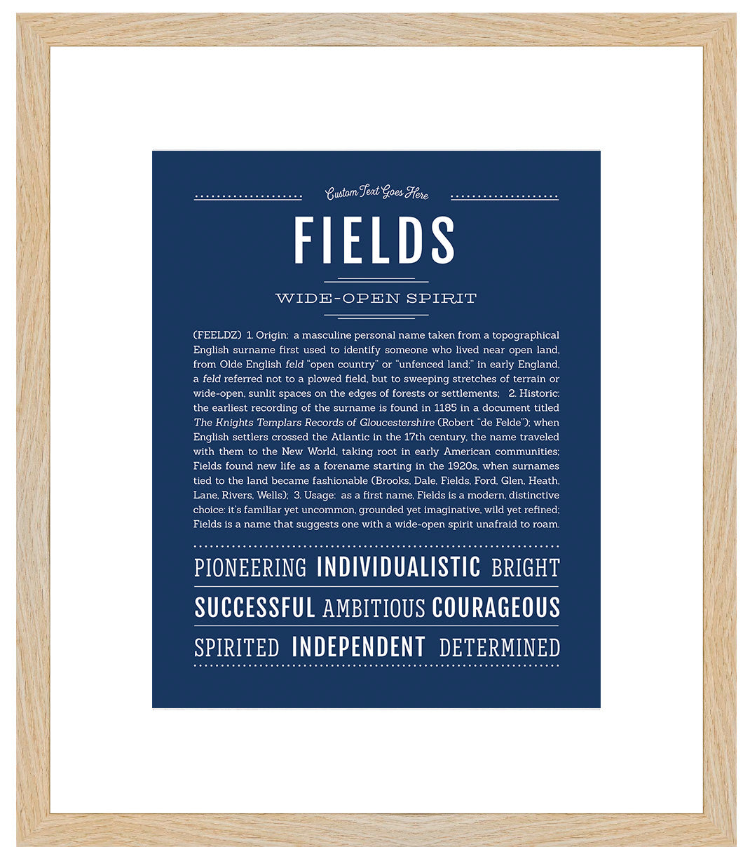 Frame Options | Midnight Blue | Maple Frame, Matted