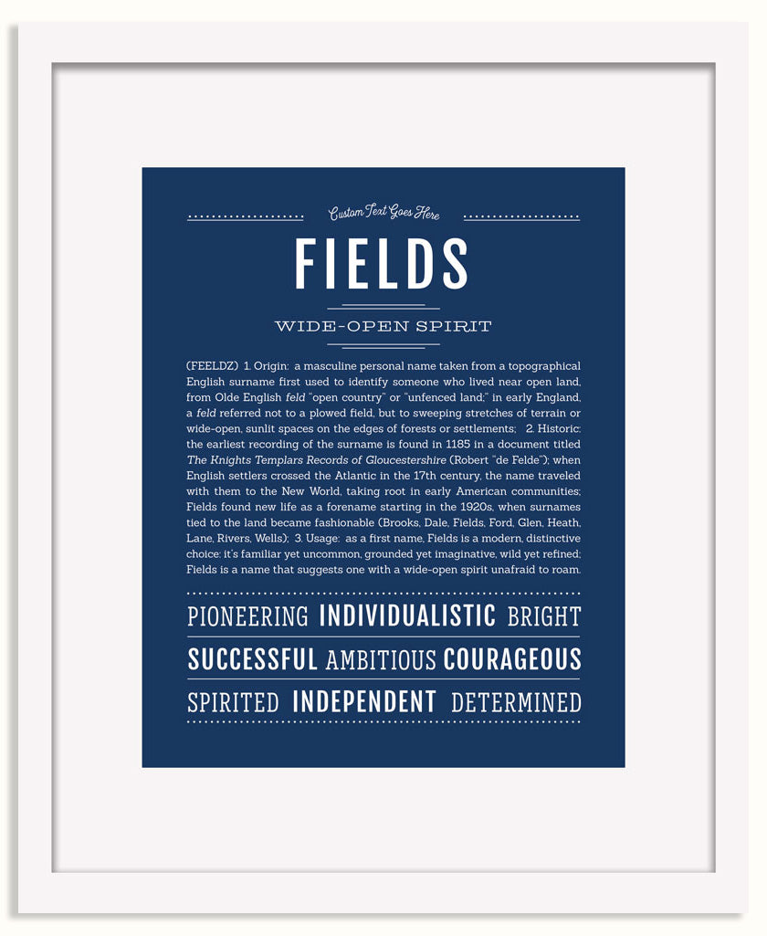 Frame Options | Midnight Blue | White Frame, Matted