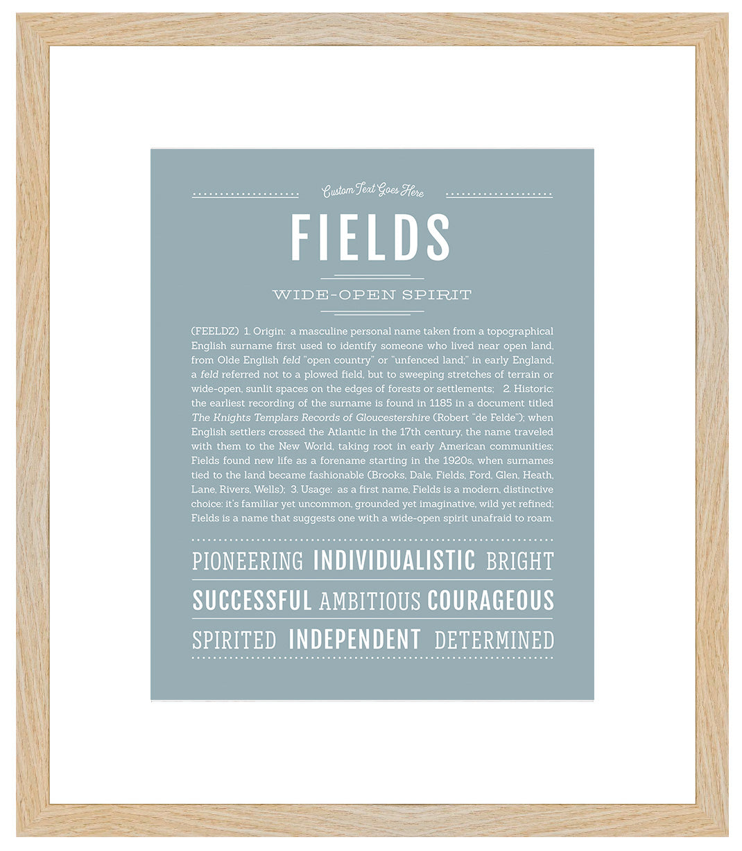 Frame Options | Powder Blue | Maple Frame, Matted