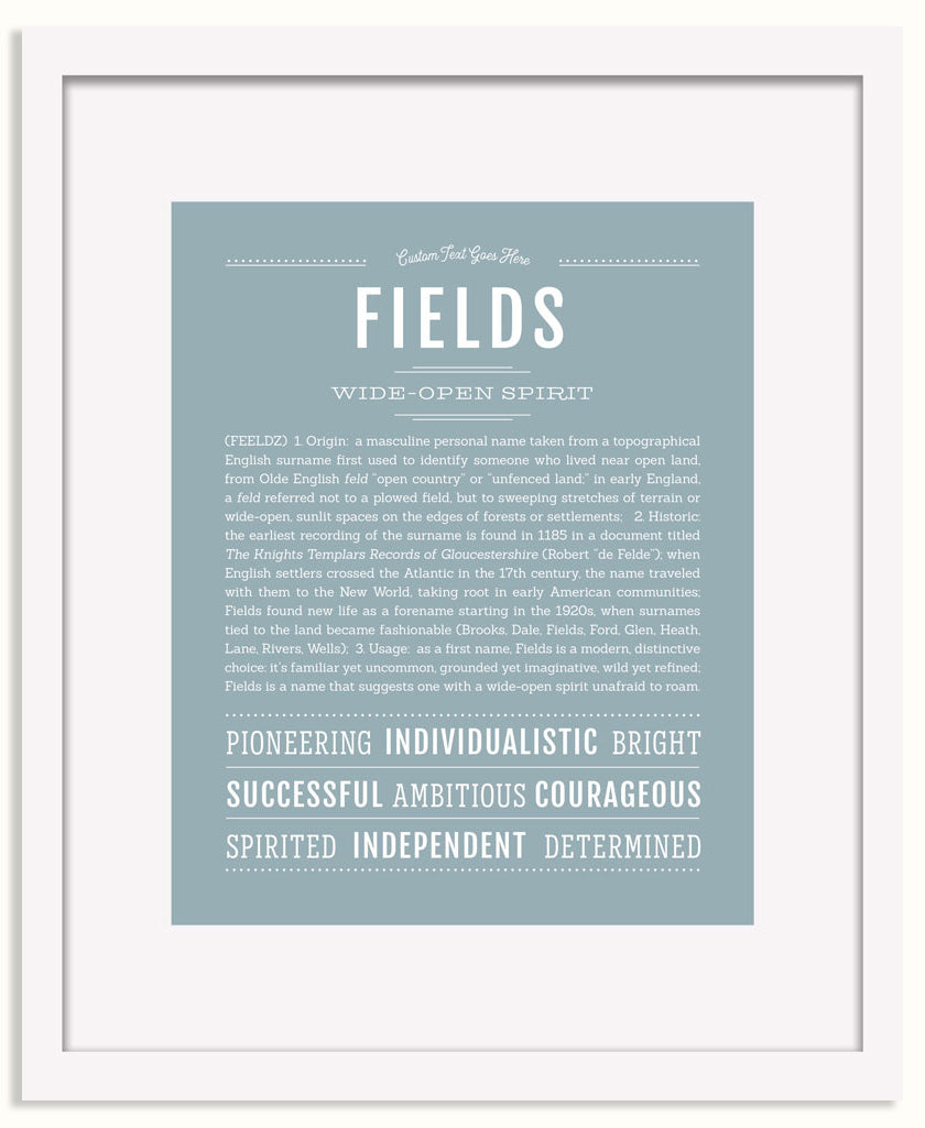 Frame Options | Powder Blue | White Frame, Matted