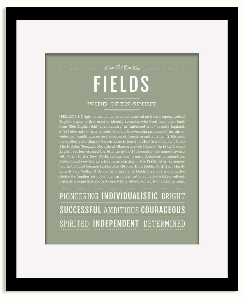 Frame Options | Sage | Black Frame, Matted