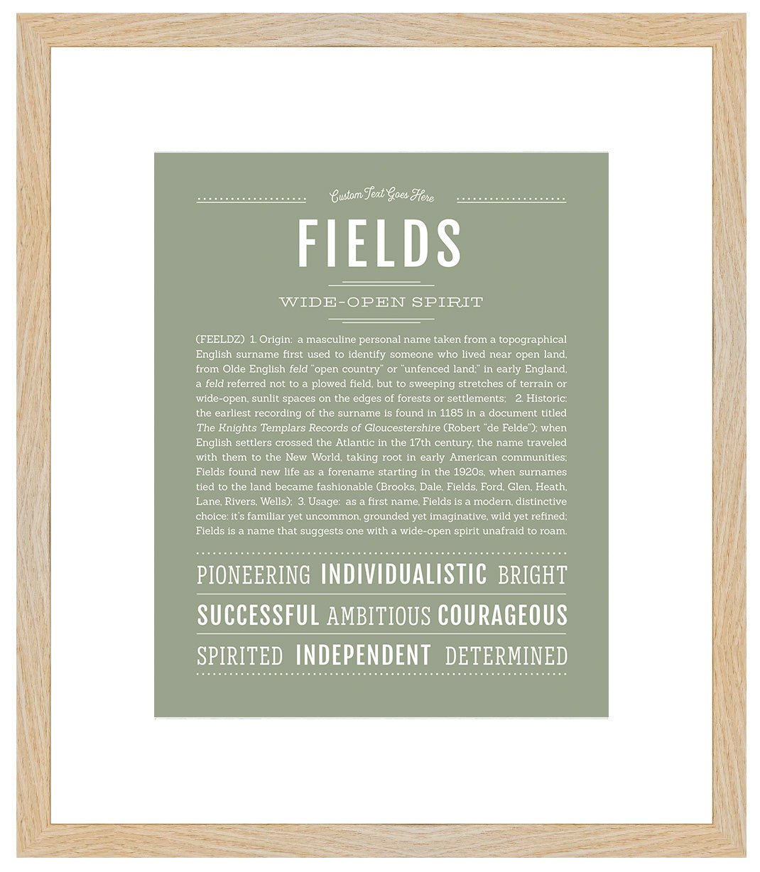 Frame Options | Sage | Maple Frame, Matted