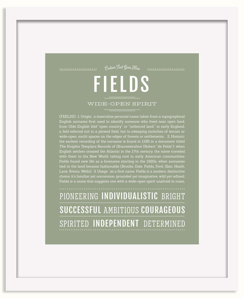 Frame Options | Sage | White Frame, Matted
