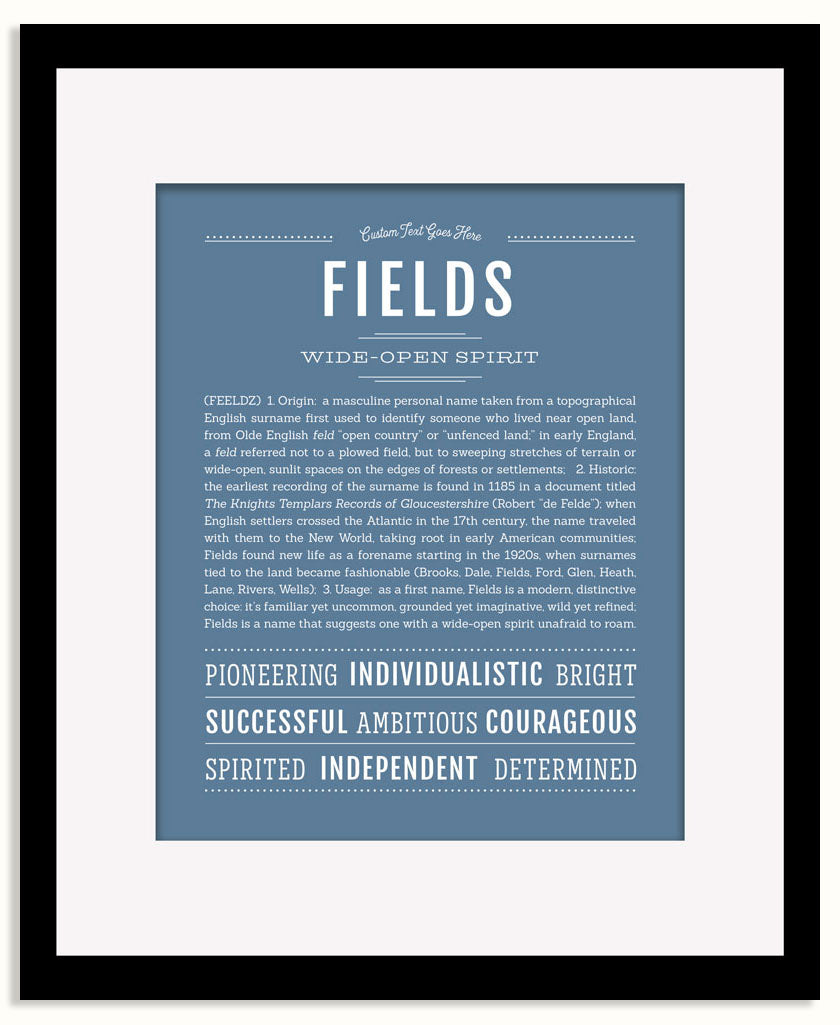 Frame Options | Steele Blue | Black Frame, Matted