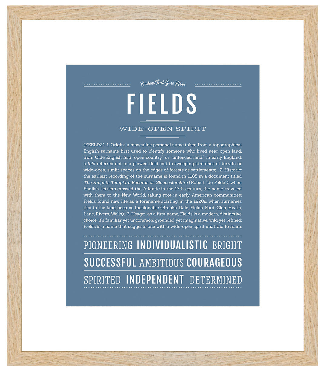 Frame Options | Steele Blue | Maple Frame, Matted