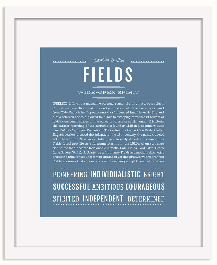 Frame Options | Steele Blue | White Frame, Matted