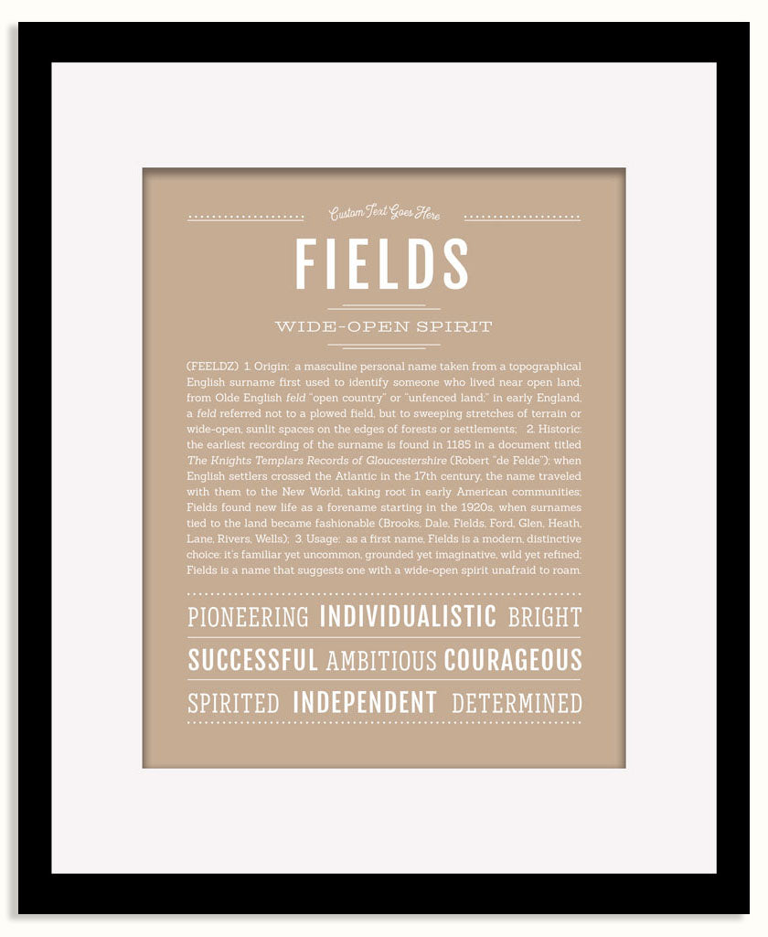 Frame Options | Tan | Black Frame, Matted