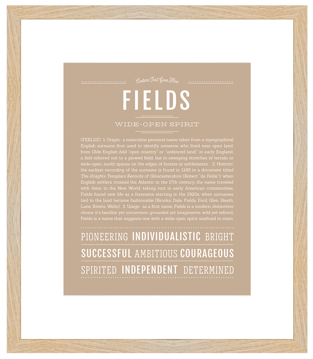 Frame Options | Tan | Maple Frame, Matted