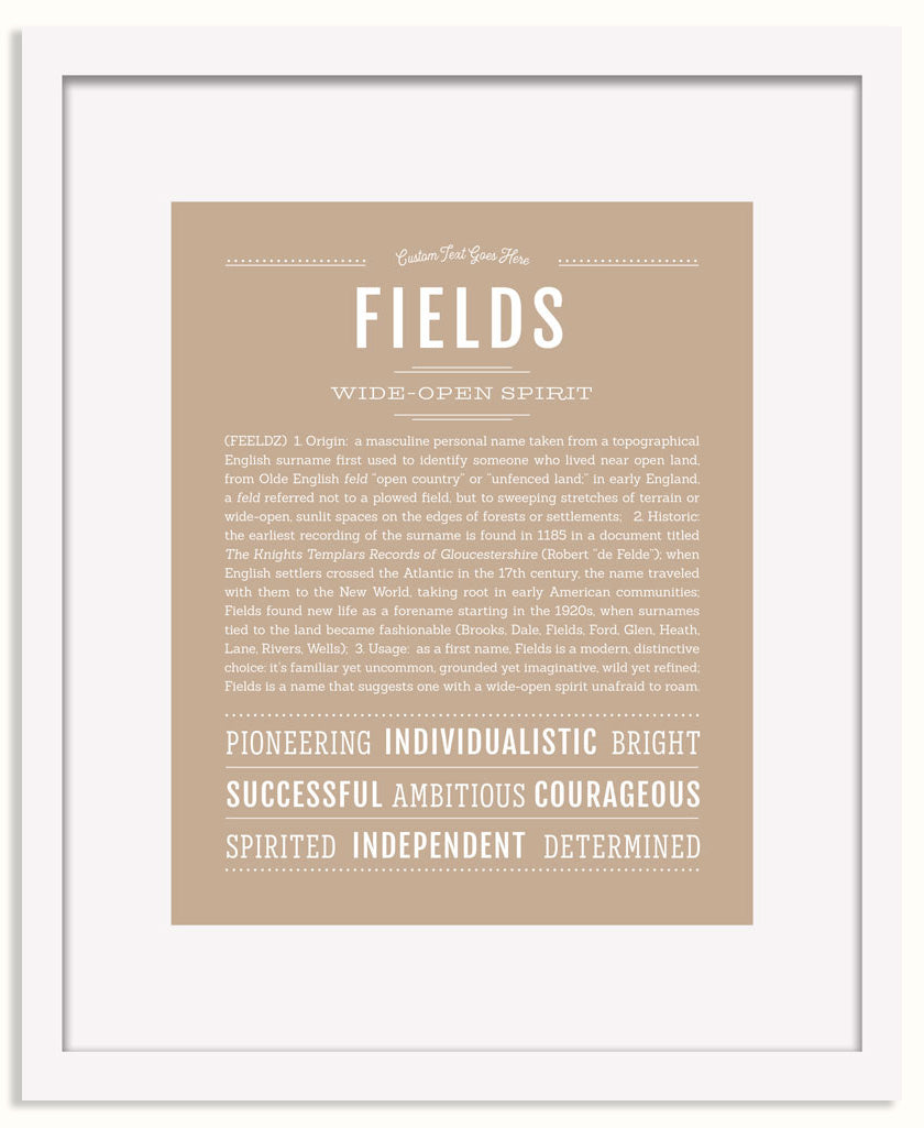Frame Options | Tan | White Frame, Matted